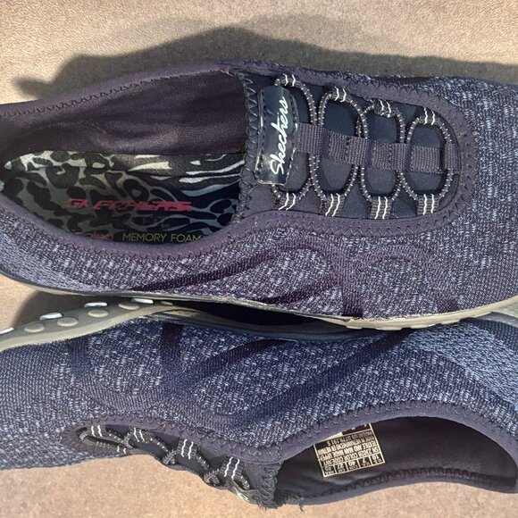 ~~Skechers Shoes Womens 10 Blue Breathe Easy Relaxed Memory Foam Slip On Sneaker - Picture 1 of 7